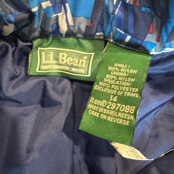 L.L. Bean Boy's Snow Pants Glacier Summit Ink Blue Geo Ski Pants Sz 14 - Picture 13 of 15